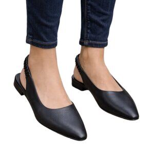 H by Halston Black Slingback Flats
